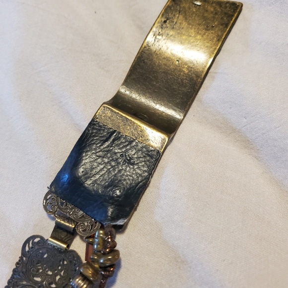 Vintage Ornate Metal Belt with Beaded Accents - Picture 10 of 11